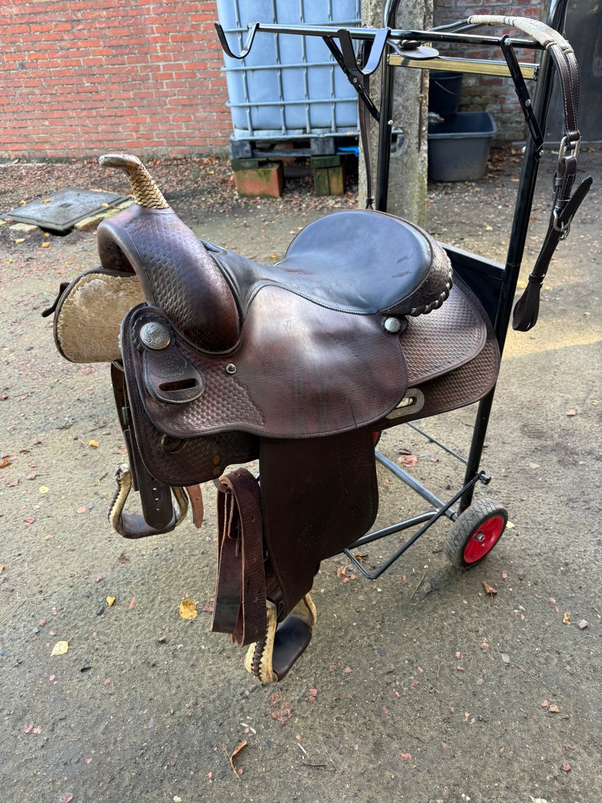 Billy cook western zadel full quarter en toebehoren, Enlèvement, Utilisé