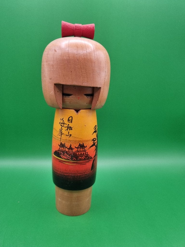 Kokeshi vintage de Kunio Miyagawa des années 70, 19 cm, Enlèvement ou Envoi, Japon, Bois