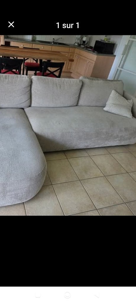 Salon en L, Huis en Inrichting, Zetels | Complete zithoeken, Ophalen, Zo goed als nieuw, Stof, Moderne