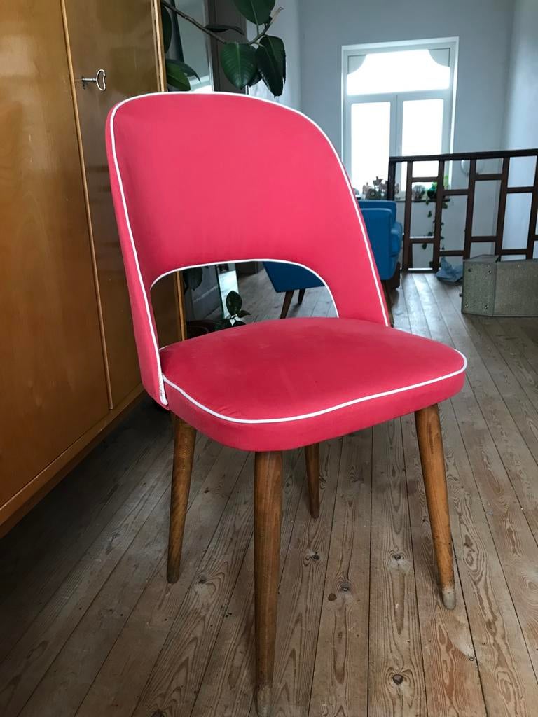Fifties vintage stoel met stof, Huis en Inrichting, Stoelen, Ophalen, Gebruikt, Vintage, fifties, Stof