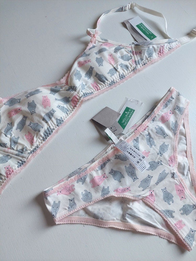 Cadeau Noël! Benetton soutien-gorge et slip set taille M, Vêtements | Femmes, United Colors of Benetton, Enlèvement ou Envoi, Blanc