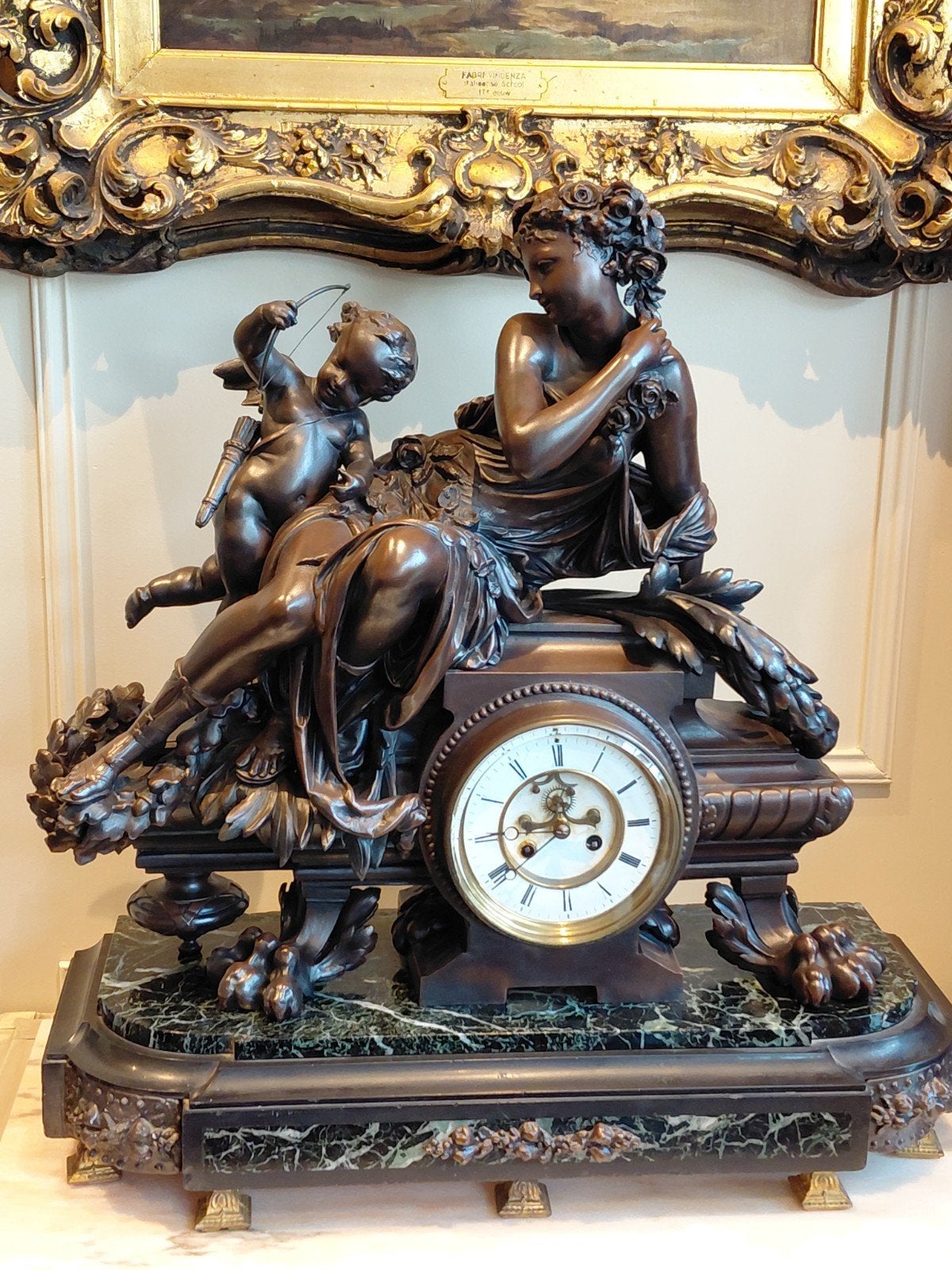 prachtige grote antieke pendule, Enlèvement