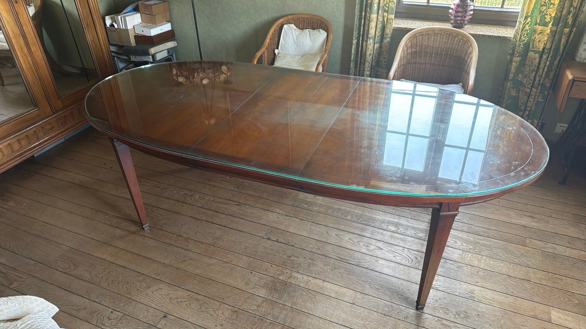 Table bois de merisier 230 cm, Maison & Meubles, Enlèvement, Comme neuf