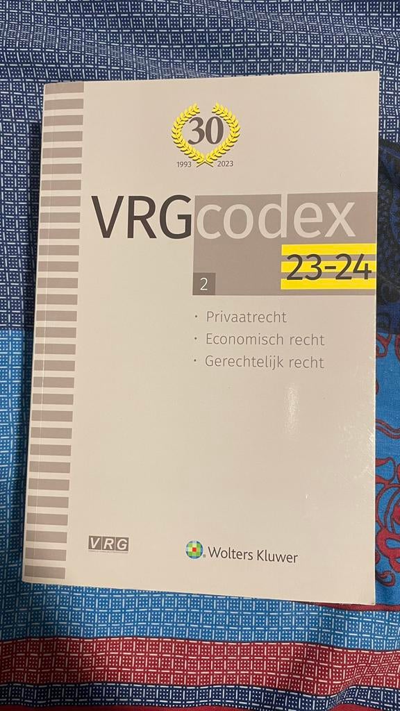VRG Codex Deel 2 Privaat-/Economisch-/Gerechtelijk Recht, Boeken, Ophalen of Verzenden, Gelezen, Overige niveaus, Overige vakken