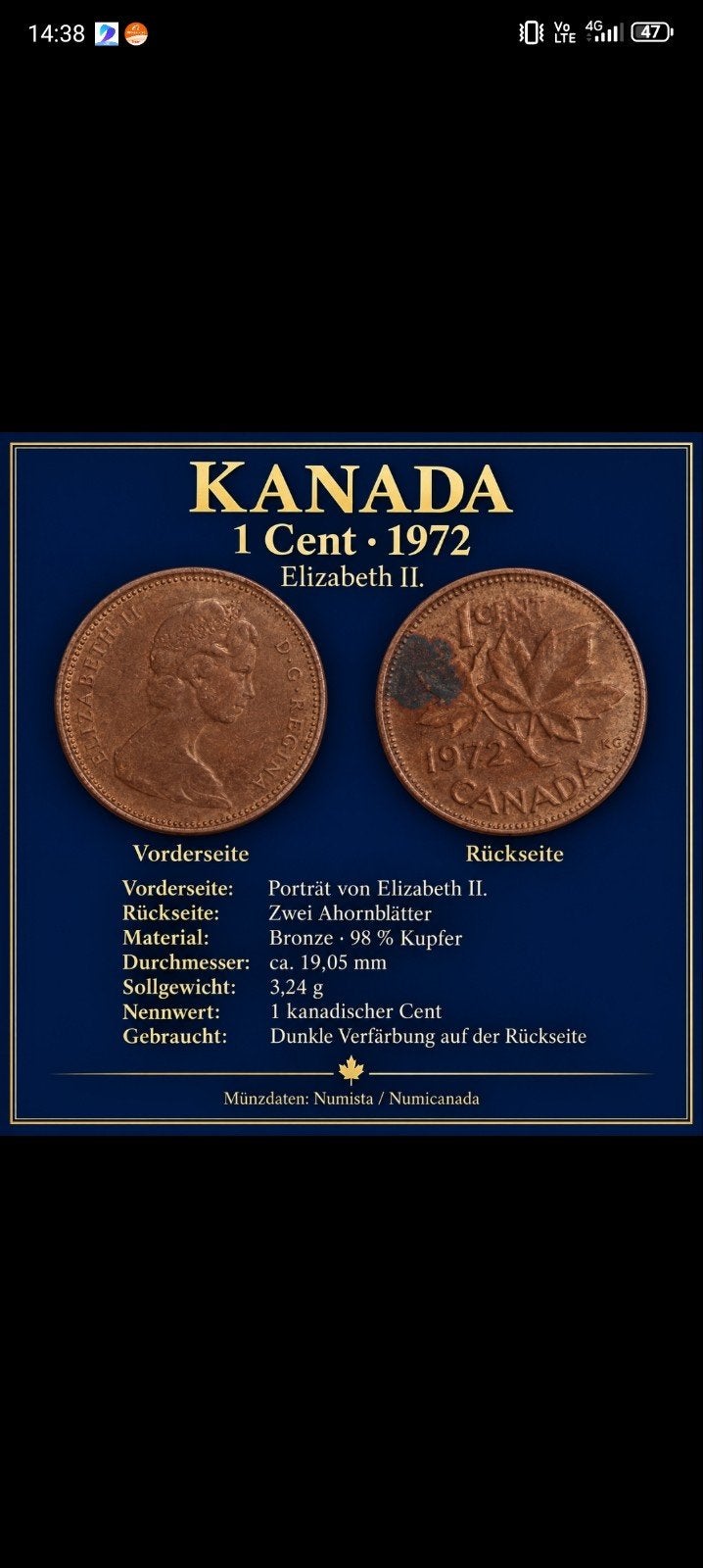 Pièce Elizabeth de 1972, Timbres & Monnaies, Enlèvement ou Envoi