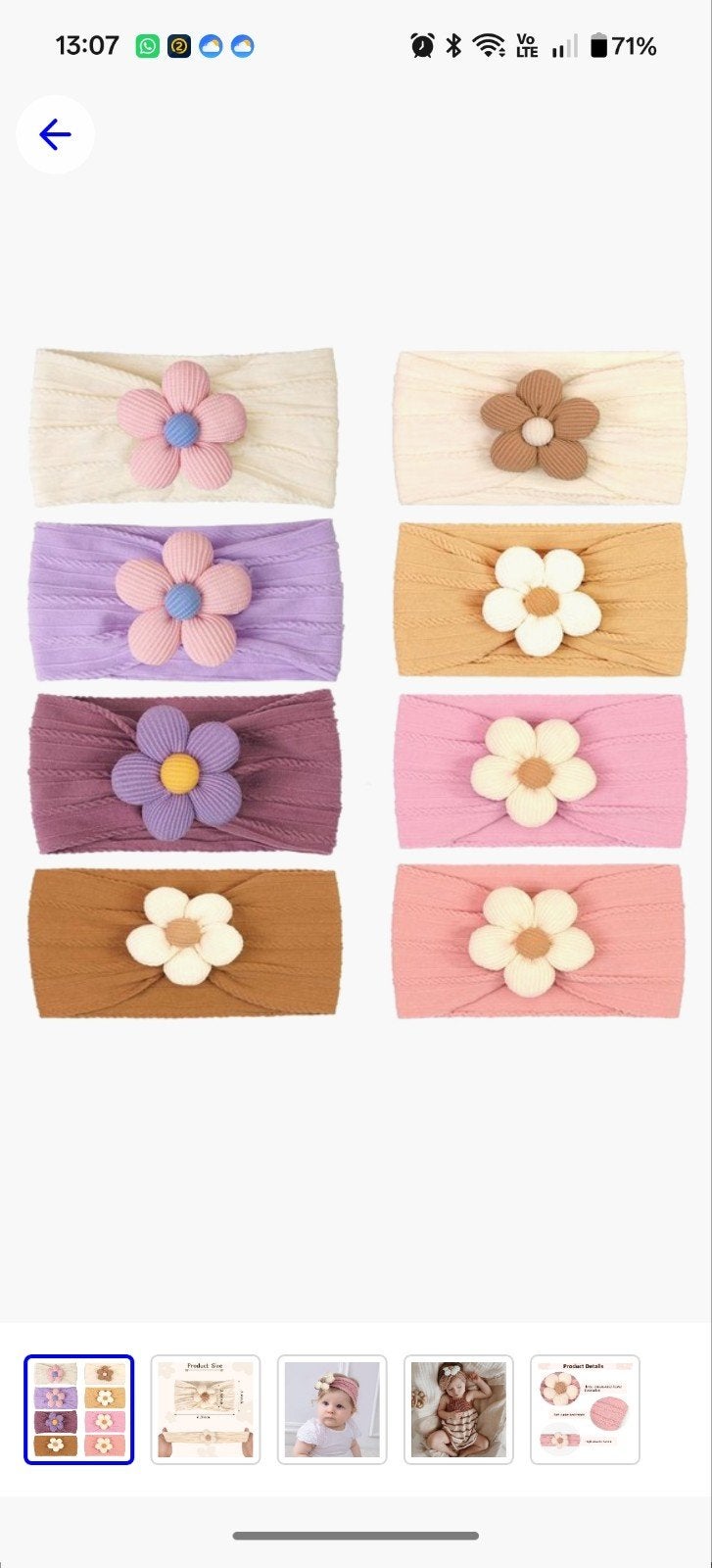 8 nieuwe bloemhaarbandjes voor 0-3 jaar, Ophalen of Verzenden