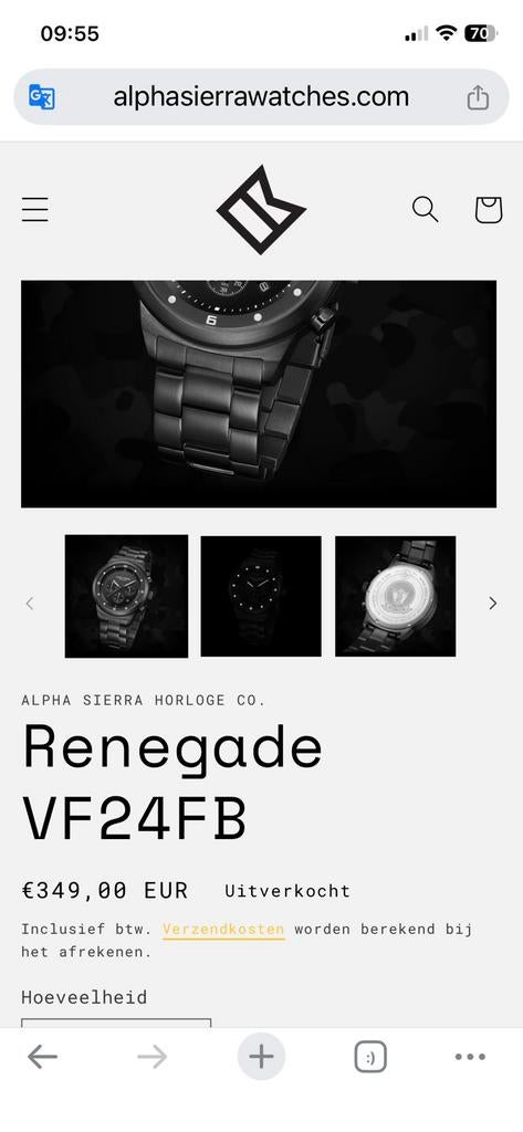 Mooi Alpha Sierra horloge, Handtassen en Accessoires, Horloges | Heren, Ophalen, Zo goed als nieuw