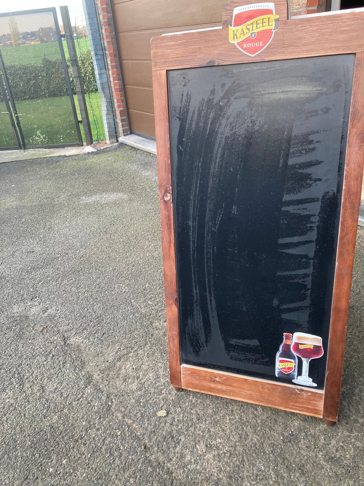 Reklamebord in sterk houten matriaal., Diversen, Ophalen, Zo goed als nieuw