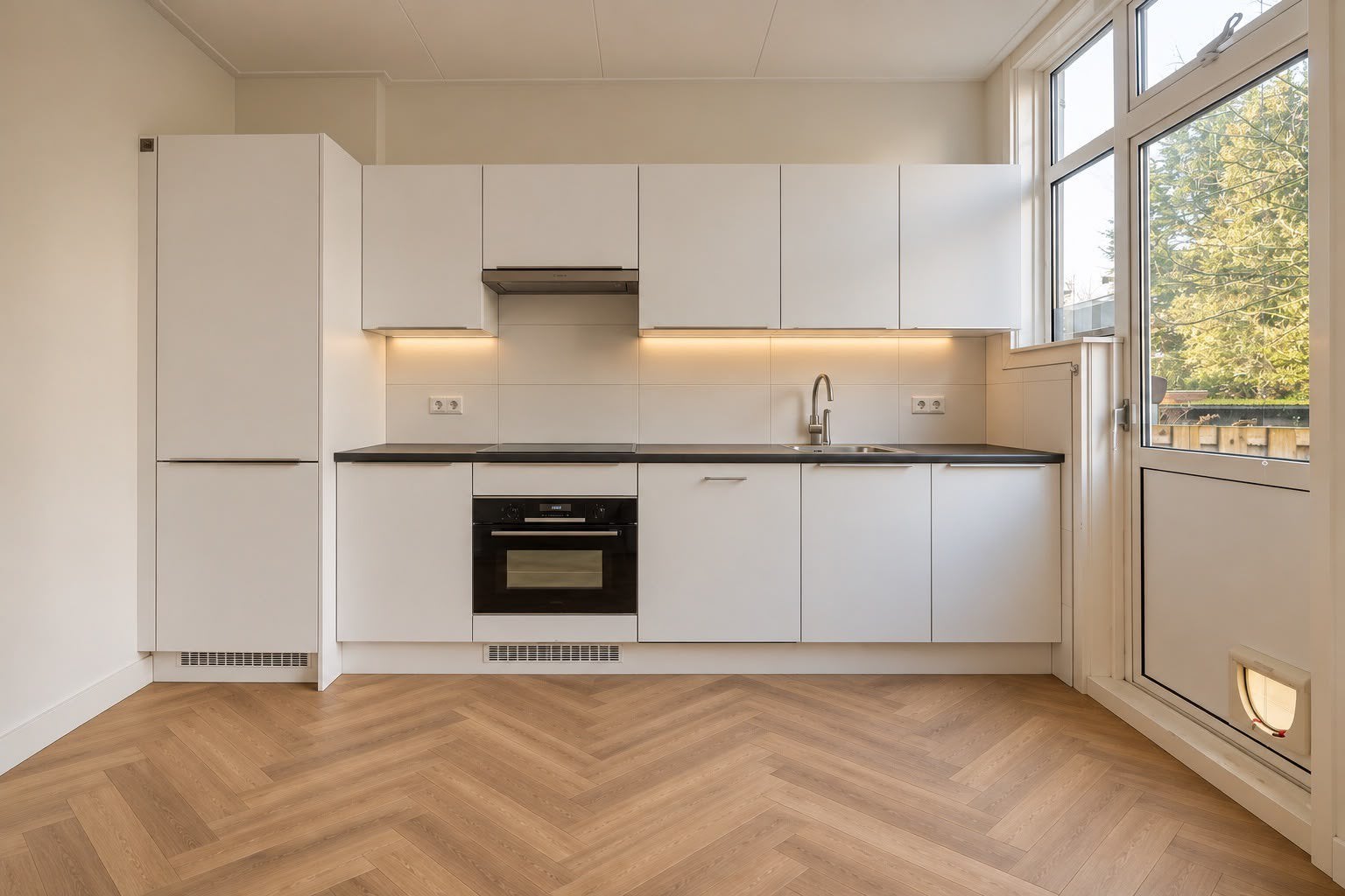 Complete Rechte Keuken + Apparatuur + GEDEMONTEERD, Ophalen of Verzenden, Wit, Overige materialen, Enkelwandige keuken