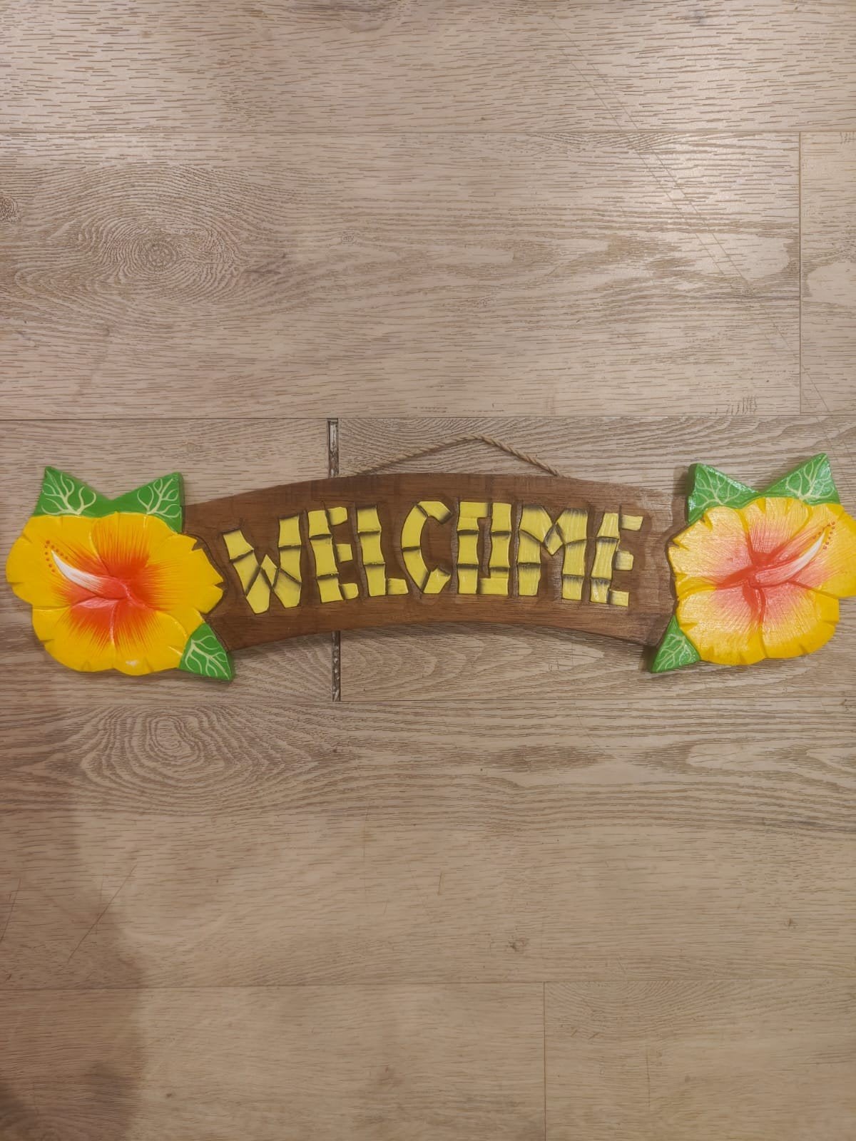 planche murale Tiki bar 100 cm welcome en bois d albesia, Ophalen of Verzenden, Hout