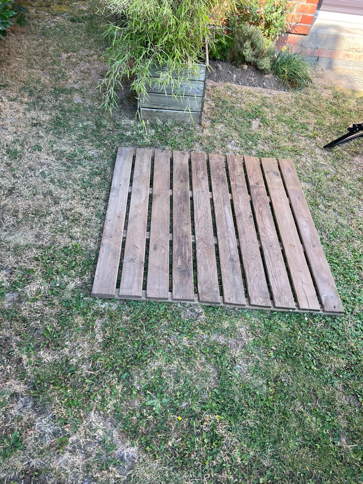 Dalle en bois 1mx1m, Enlèvement, Comme neuf, Bois