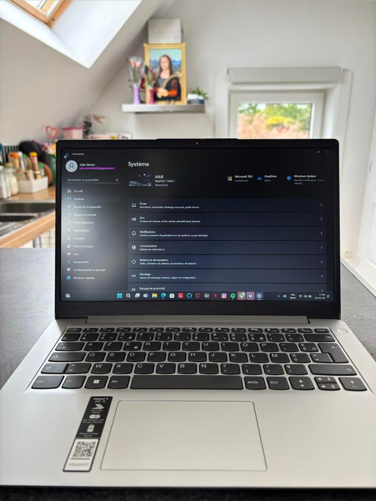 PC portable Lenovo IdeaPad 1i 14’’ - très bon état, 14 pouces, Comme neuf, 4 Ghz ou plus, Enlèvement