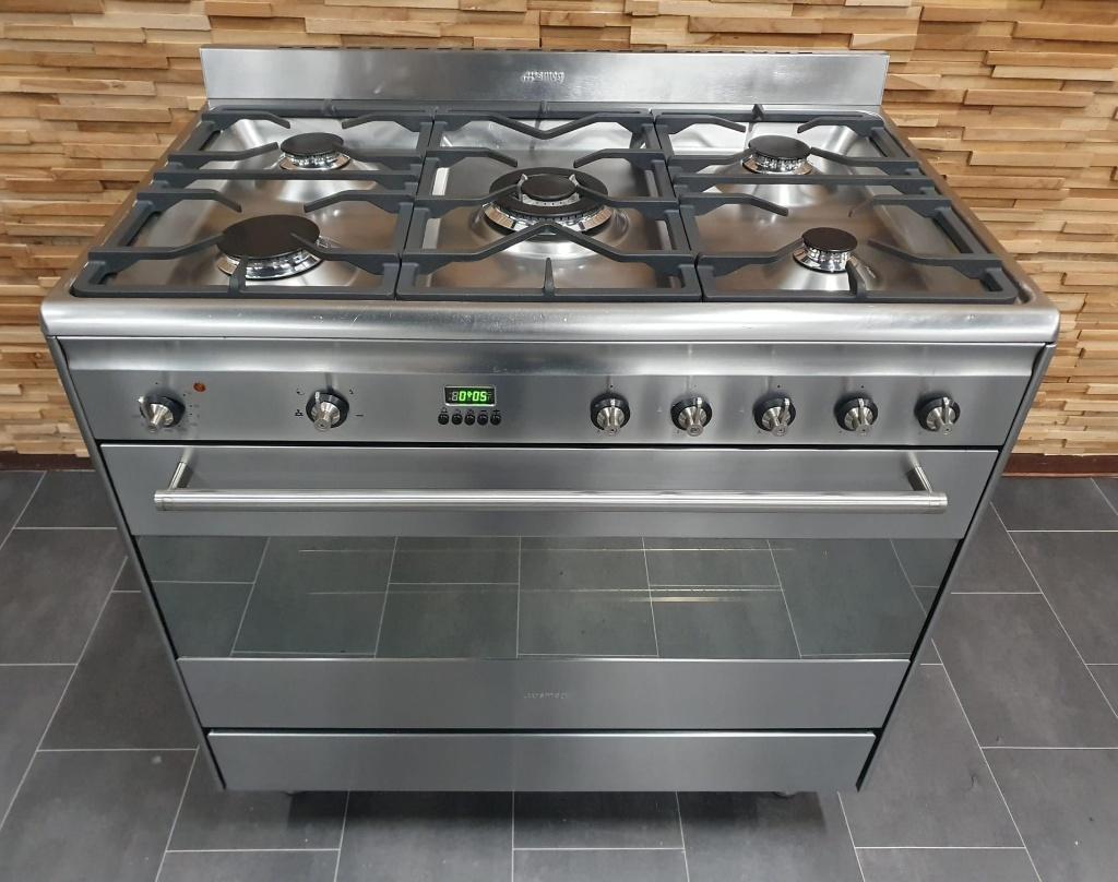 🔥Luxe Smeg Fornuis 90cm RVS 1 elektrische oven 5 pits, Electroménager, Cuisinières, Gaz, Classe énergétique A ou plus économe