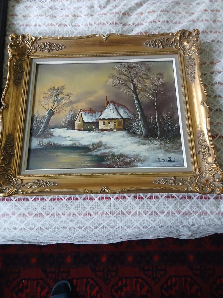 Mooi oud schilderijtje. 65 op 55cm, Ophalen of Verzenden