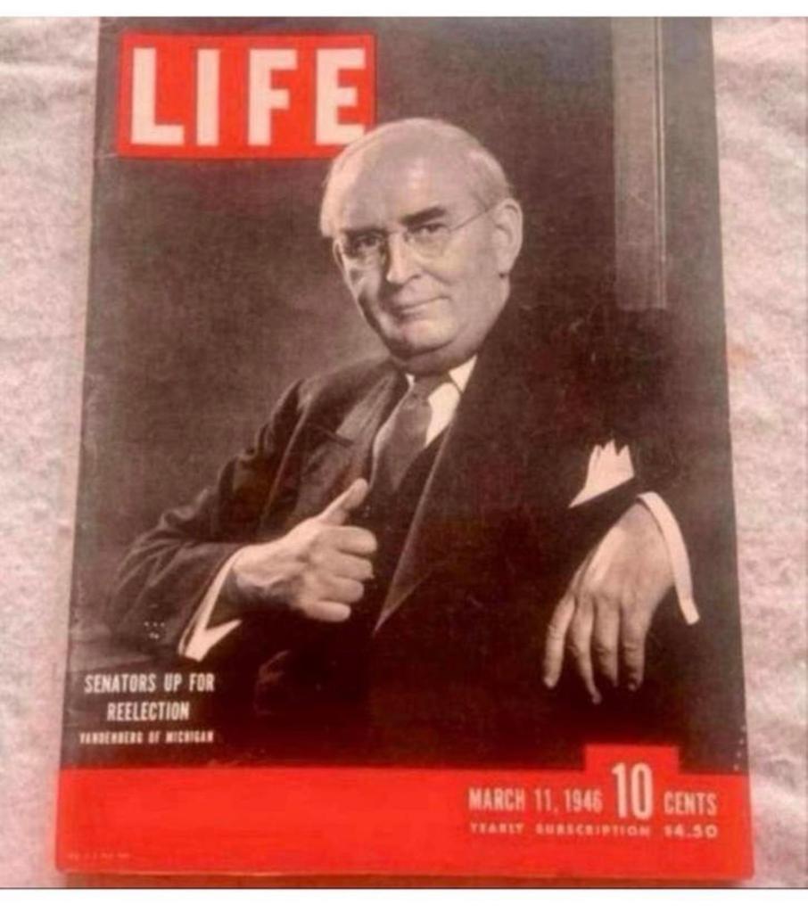 Life Magazine 11 Maart 1946 Senator vandenberg of Michigan, Verzamelen, Ophalen of Verzenden, 1940 tot 1960, Tijdschrift
