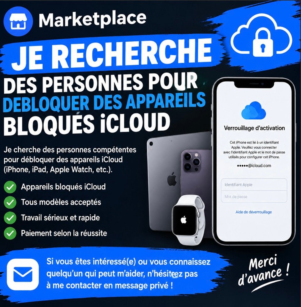 Recherche personne pour debloquer appareil apple, Ophalen of Verzenden, Zo goed als nieuw, Apple