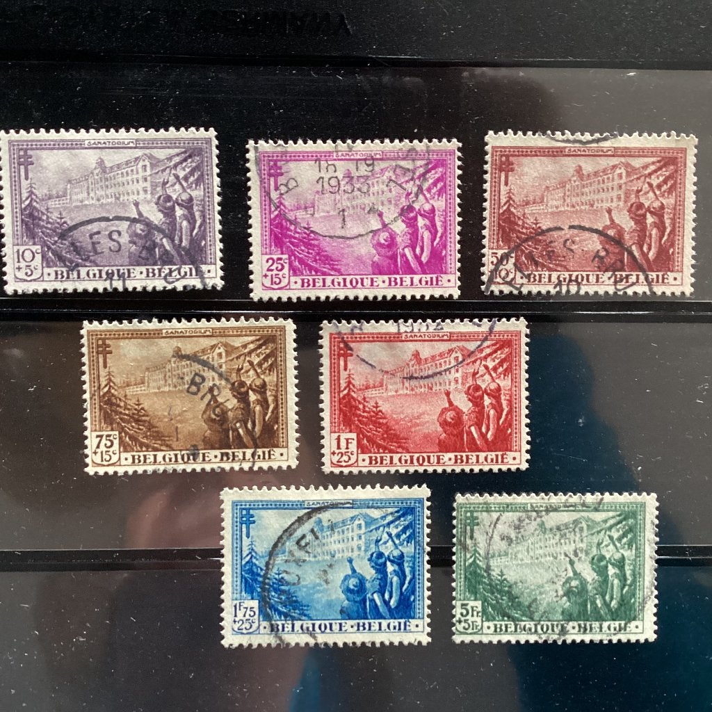 Postzegels België COB 356-362 gestempeld, 1932, Sanatorium, Envoi, Affranchi, Oblitéré
