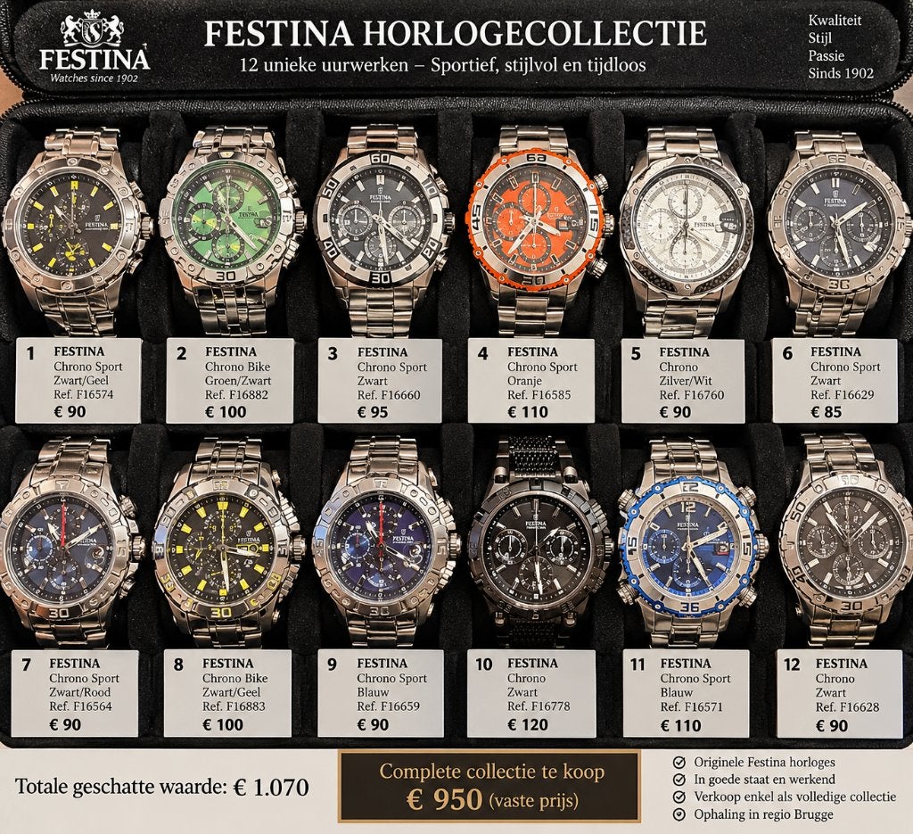 Festina horlogecollectie tour de France  uurwerken, Handtassen en Accessoires, Overige materialen, Polshorloge, Overige materialen