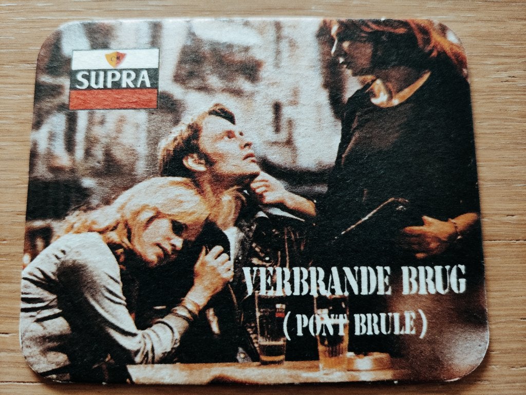 Bierviltje Supra (Verbrande brug), Verzamelen, Biermerken, Ophalen of Verzenden, Zo goed als nieuw, Viltje(s), Overige merken