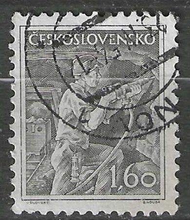 Tsjechoslowakije 1954 - Yvert 761 - Arbeiders - 1,60 k. (ST), Verzenden, Gestempeld