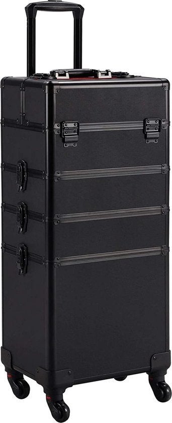 XXL cosmeticakoffer 4-in-1 trolley zwart, circa 70 L, Ophalen, Nieuw, Zwart, Met slot
