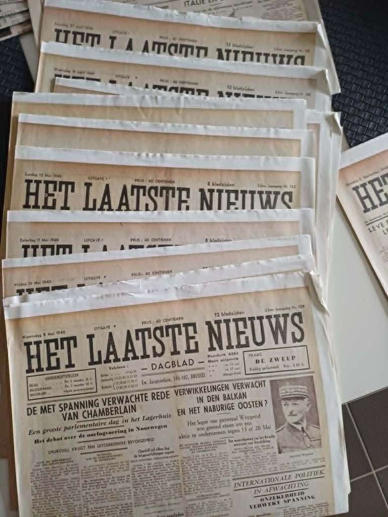 unieke verzameling Oorlogskranten uit WOII, Ophalen, 1920 tot 1940, Krant