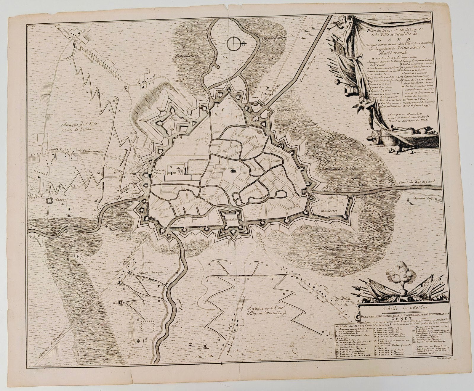 Gravure ancienne sur cuivre Plan du Siège gand 1708, Antiquités & Art, Art | Eaux-fortes & Gravures, Gravure, Enlèvement ou Envoi