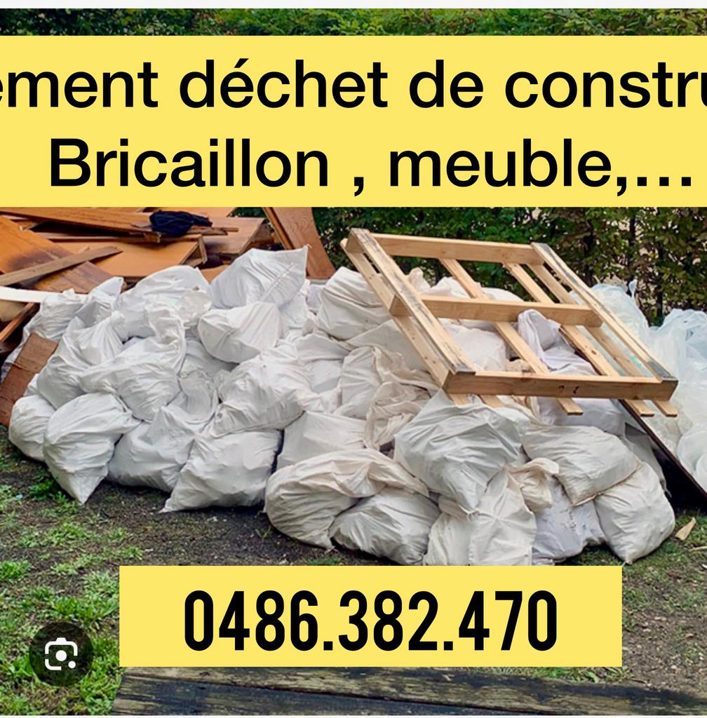 Enlèvement déchet de construction, bricaillon, bois ,meuble,, Services & Professionnels