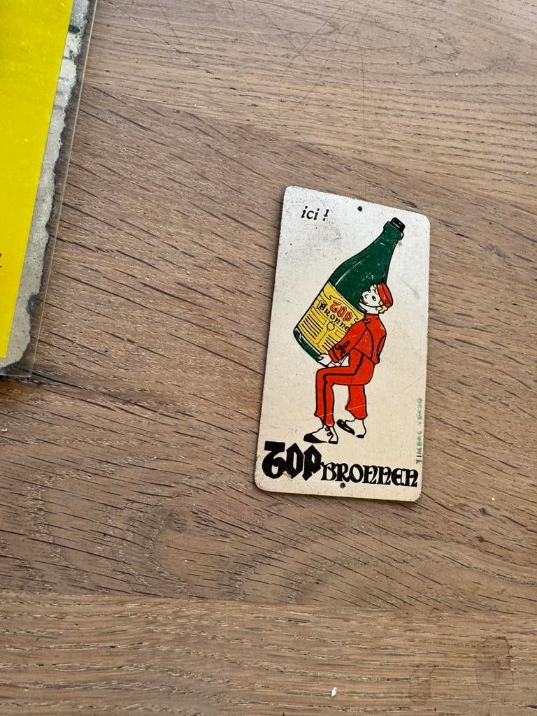 Oud Top Bronnen reclame bordje, Ophalen of Verzenden, Gebruikt, Reclamebord