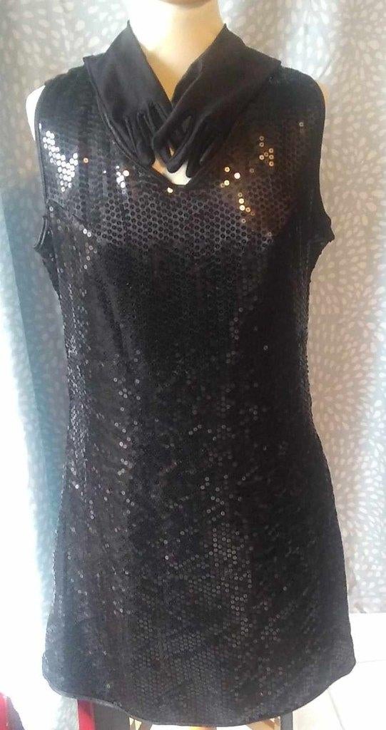 glitter kleed met lange handschoenen, Ophalen of Verzenden, Maat 38/40 (M)