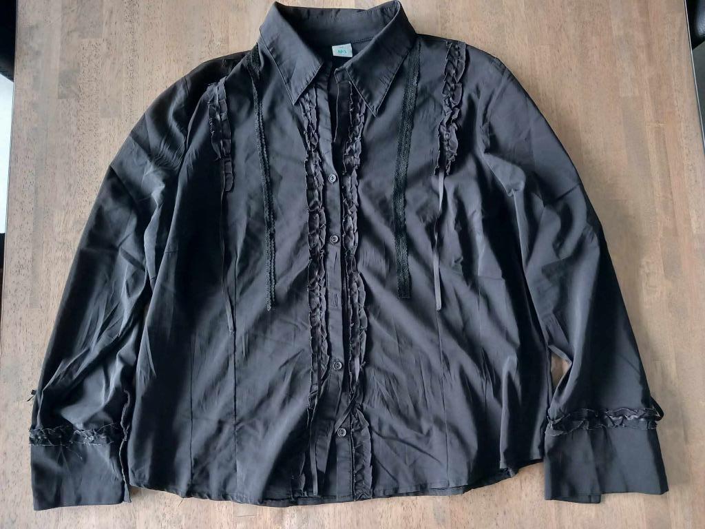 zwart hemd dames maat 48 M&S, Zwart, Maat 46/48 (XL) of groter, Ophalen of Verzenden, Zo goed als nieuw