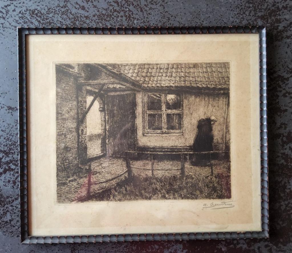 Ets Oud Mechelen door Albert Geudens (1869-1949), Antiek en Kunst, Ophalen of Verzenden