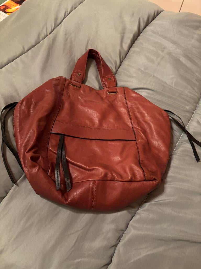 bruine leren handtas, nieuw ( aankoopprijs (€ 170,00, Ophalen of Verzenden, Nieuw, Bruin, Handtas