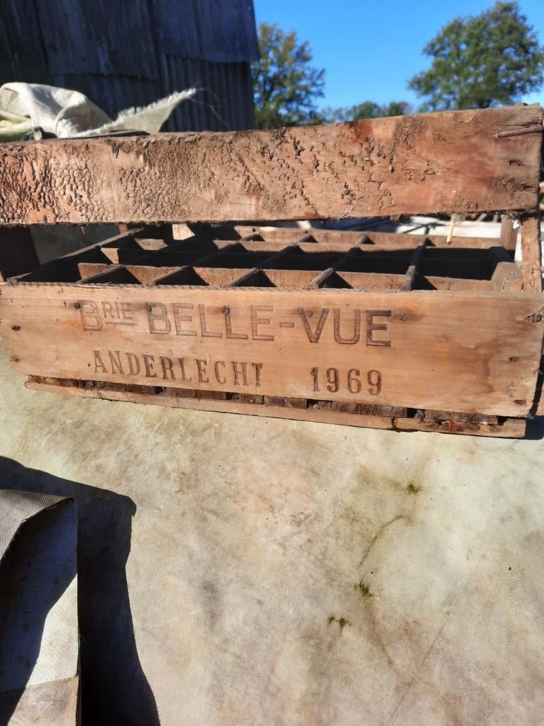oude antieke bierbak belle vue, Verzamelen, Ophalen, Gebruikt