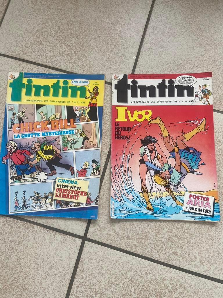 2 anciennes revues Tintin, Enlèvement, Utilisé