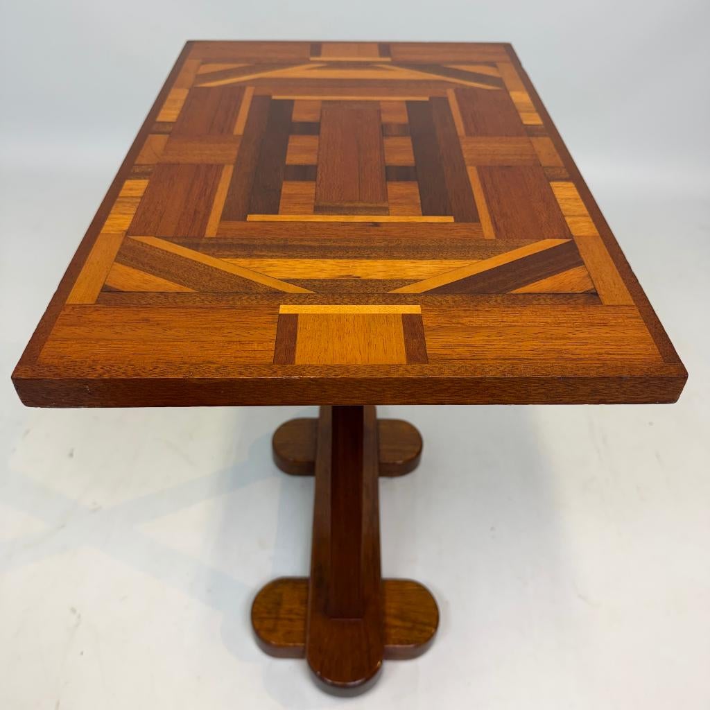 Art Deco bijzettafel met ingelegd marqueterie, Ophalen of Verzenden