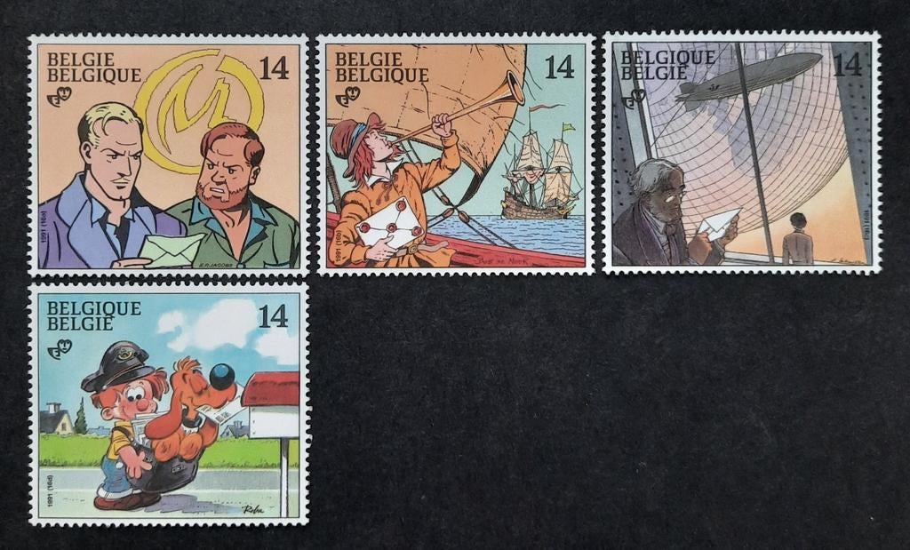 Belgique : COB 2428/31 ** Philatélie de la jeunesse 1991., Sans timbre, Neuf, Enlèvement ou Envoi, Non oblitéré