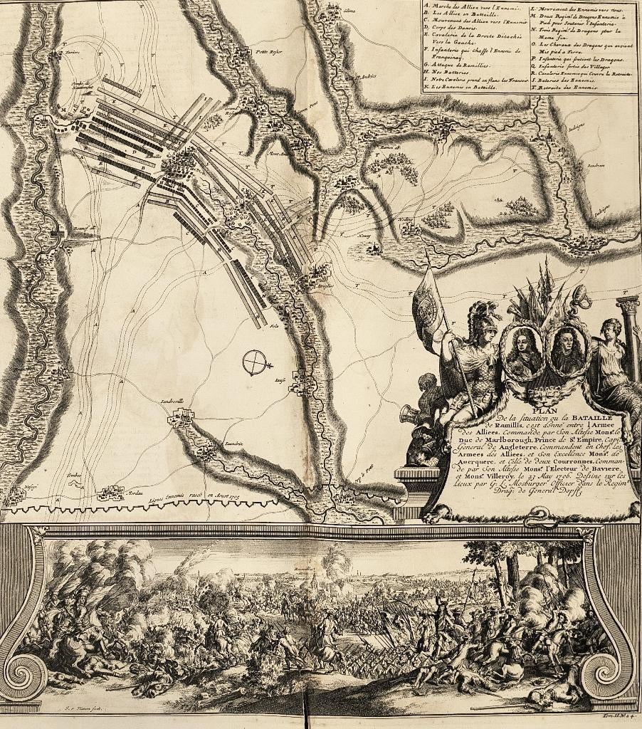PLAN De la situation ou la BATAILLE de Ramillis 1729, Ophalen of Verzenden