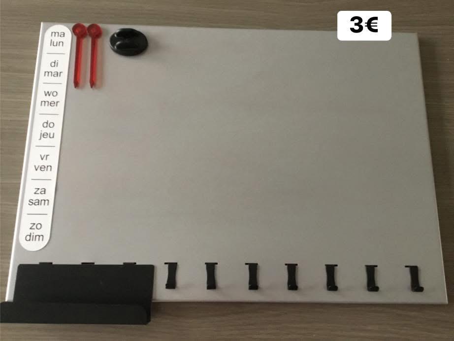 Planner bordje / whitebord, Enlèvement