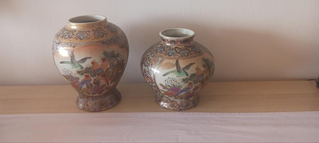 Antieke Japanse vazen #genummerd # handpainted, Antiek en Kunst, Ophalen