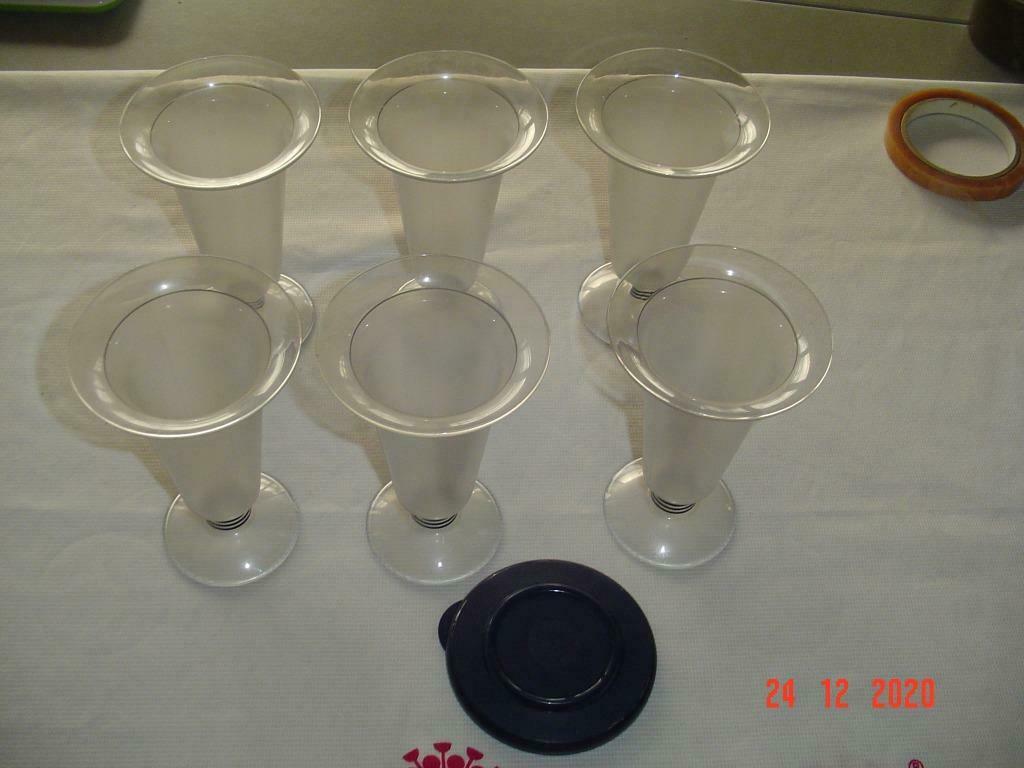 Tupperware 6 st voorgerecht  nagerecht roomijs fruit beker, Ophalen of Verzenden, Zo goed als nieuw, Blauw
