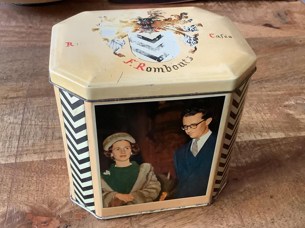 Rombouts blik BOUDEWIJN FABIOLA 👑☕️, Verzamelen, Blikken, Verzenden, Gebruikt, Koffie, Overige merken