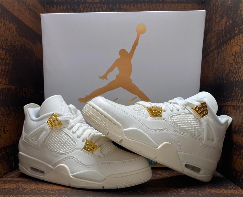 Jordan 4 White&Gold, Ophalen of Verzenden, Nieuw, Sneakers