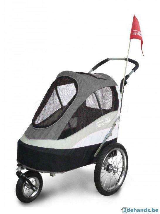 Hondenfietskar Innopet Sporty Dog Trailer Donkergrijs-Lichtg, Dieren en Toebehoren, Honden-accessoires, Nieuw, Ophalen
