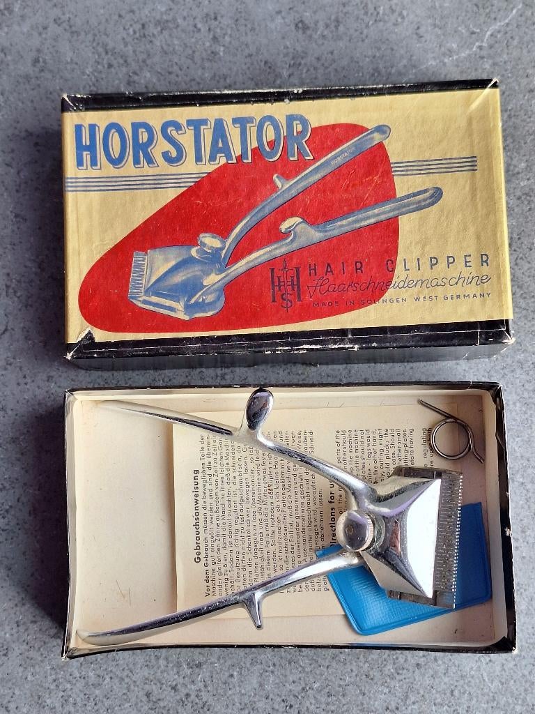 Ancienne tondeuse à barbe / cheveux Horstator dans sa boîte, Antiquités & Art, Enlèvement ou Envoi