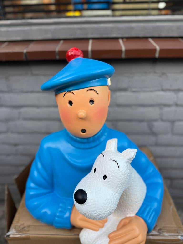 Kuifje met Bobby buste, Ophalen, Kuifje, Zo goed als nieuw, Beeldje of Figuurtje