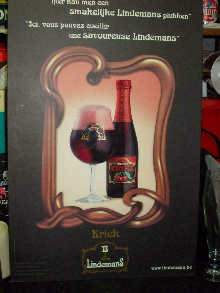 Beersign.Kartonnen Reclame .Gueuze.Lindemans .Vlezembeek, Collections, Marques & Objets publicitaires, Enlèvement ou Envoi, Comme neuf