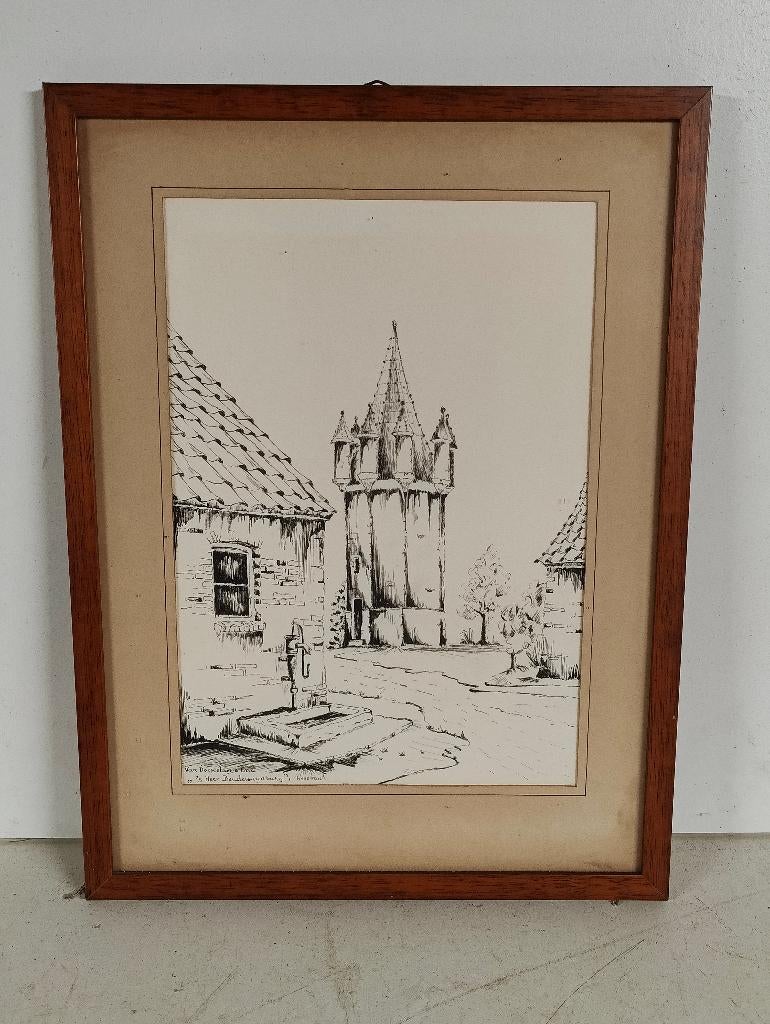 Tekening Eric Van Doesselaere - Brugge / Assebroek, Ophalen of Verzenden