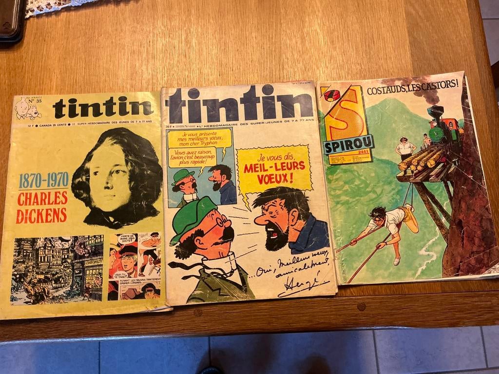 Tintin et Spirou anciens, Plusieurs BD, Enlèvement, Utilisé, Hergé.