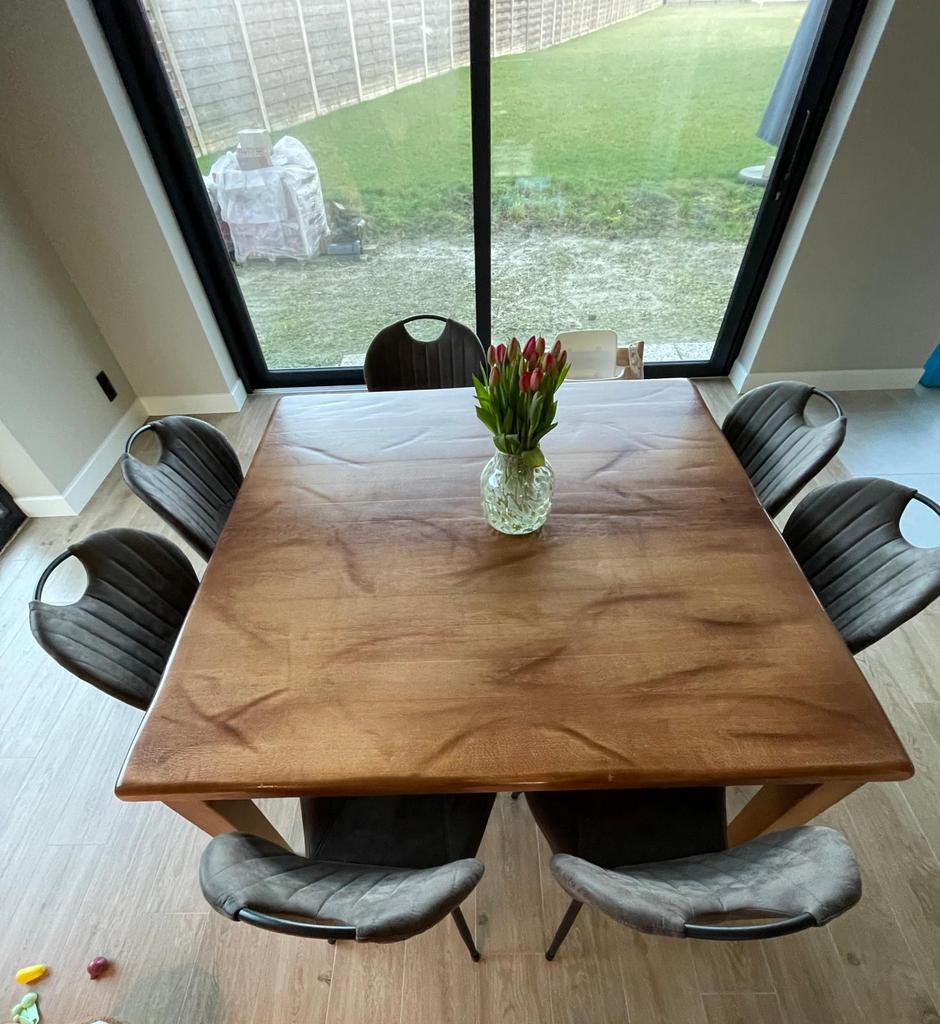 Eiken tafel, Huis en Inrichting, Tafels | Eettafels, Ophalen, Zo goed als nieuw, Vijf personen of meer, 100 tot 150 cm